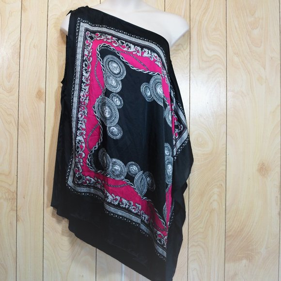 MXM Tops - 🥳MXM One Shoulder Pink Banada Print Top